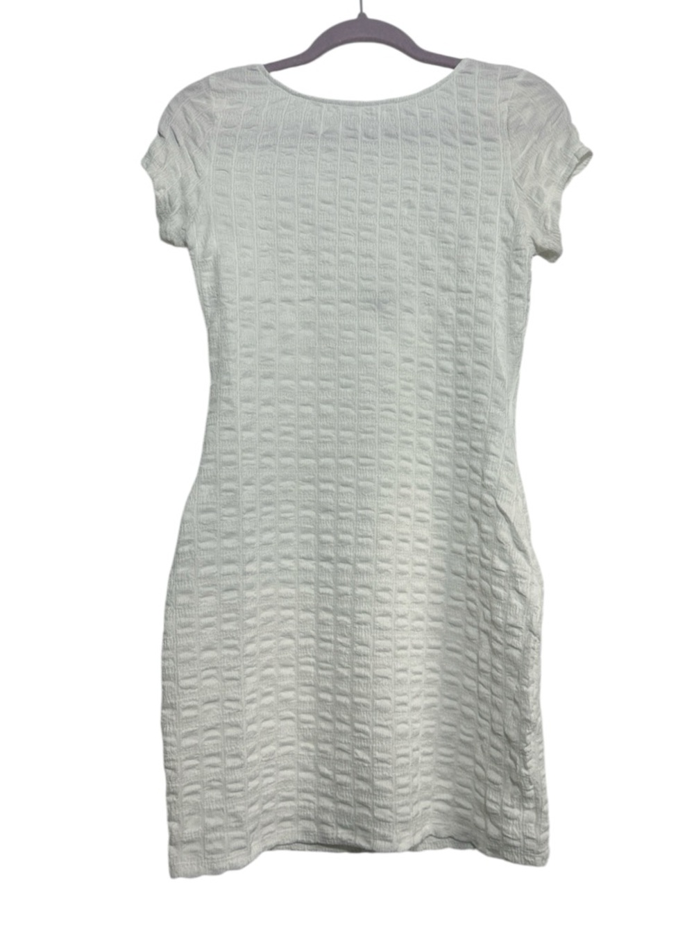 NWOT Textured Short Sleeve Scoop Back Dress in White